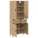 vidaXL Magasfiú 2 pcs Artisan tölgy 69,5 x 34 x 180 cm Szerelt Fa