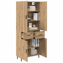 vidaXL Magasfiú 2 pcs Artisan tölgy 69,5 x 34 x 180 cm Szerelt Fa