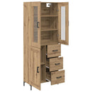 vidaXL Magasfiú 2 pcs Artisan tölgy 69,5 x 34 x 180 cm Faanyag