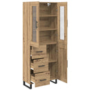 vidaXL Magasfiú 2 pcs Artisan tölgy 69,5 x 34 x 180 cm Faanyag