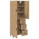 vidaXL Magasfiú 2 pcs Artisan tölgy 69,5 x 34 x 180 cm Szerelt Fa