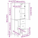 vidaXL Magasfiú 2 pcs Artisan tölgy 69,5 x 34 x 180 cm Szerelt Fa