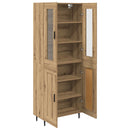 vidaXL Magasfiú 2 pcs Artisan tölgy 69,5 x 34 x 180 cm Faanyag