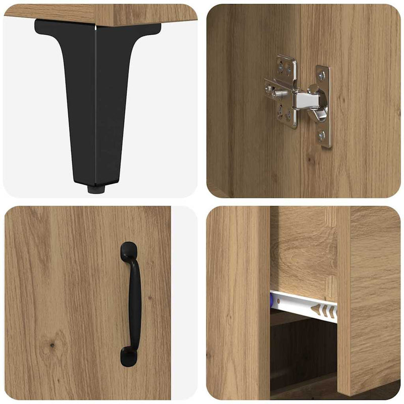 vidaXL Magasfiú fiókkal Artisan tölgy 69,5 x 34 x 180 cm Faanyag