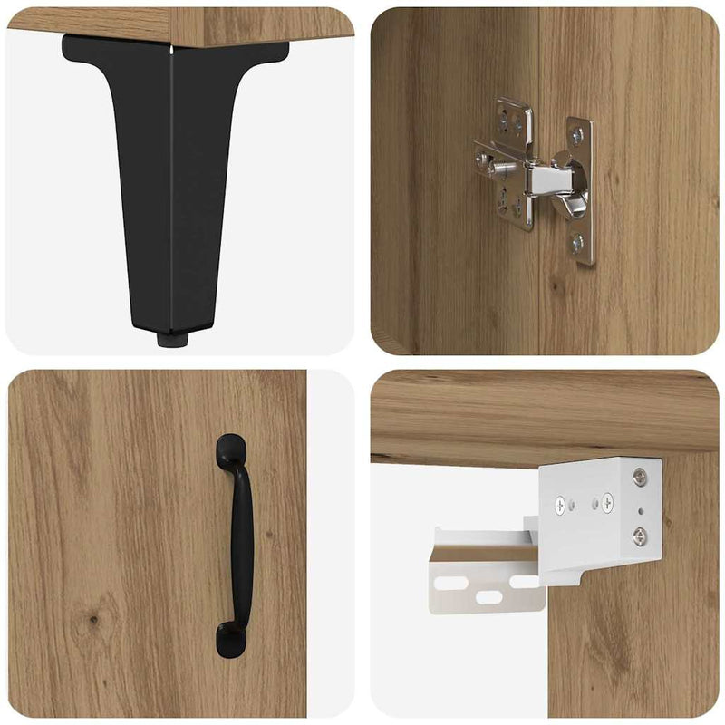 vidaXL Magasfiú Artisan tölgy 69,5 x 34 x 180 cm Faanyag