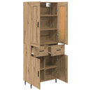 vidaXL Magasfiú 2 pcs Artisan tölgy 69,5 x 34 x 180 cm Szerelt Fa