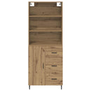 vidaXL Magasfiú 2 pcs Artisan tölgy 69,5 x 32,5 x 180 cm Faanyag