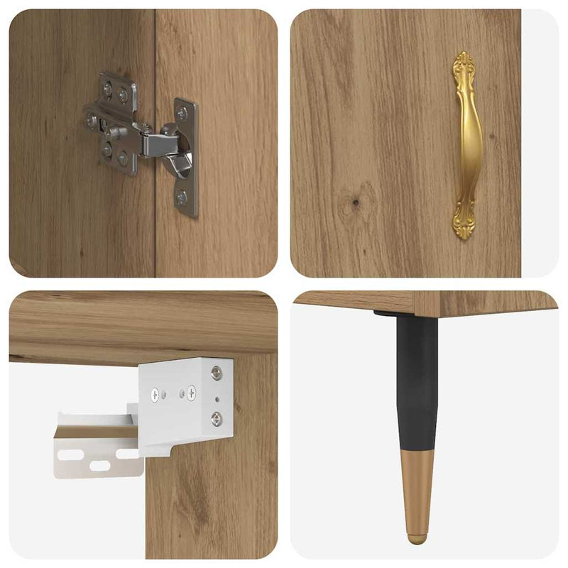 vidaXL Magasfiú Artisan tölgy 69,5 x 34 x 180 cm Faanyag