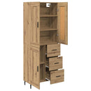 vidaXL Magasfiú 2 pcs Artisan tölgy 69,5 x 34 x 180 cm Szerelt Fa
