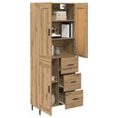 vidaXL Magasfiú 2 pcs Artisan tölgy 69,5 x 34 x 180 cm Szerelt Fa