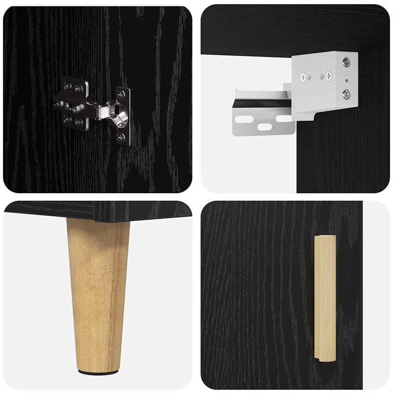 vidaXL Magasfiú Fekete tölgy 69,5 x 34 x 180 cm Faanyag