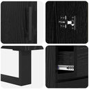 vidaXL Magasfiú fiókkal 2 pcs Fekete tölgy Műanyag Fa és Üveg