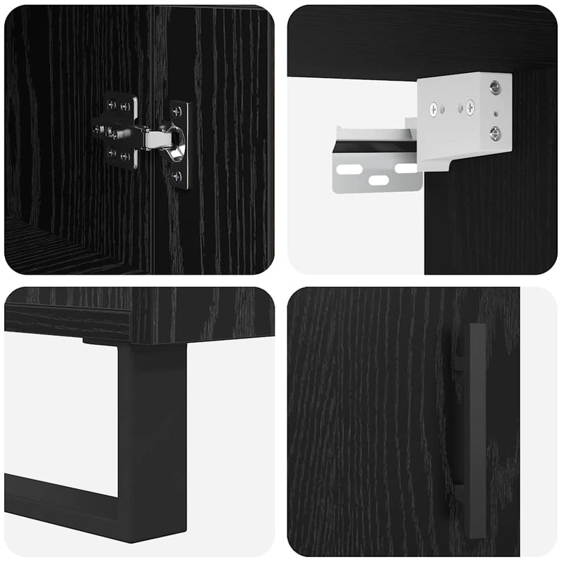 vidaXL Magasfiú Fekete tölgy 34,5 x 34 x 180 cm Faanyag