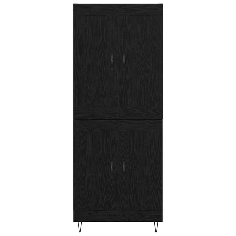 vidaXL Magasfiú Fekete tölgy 69,5 x 34 x 180 cm Faanyag