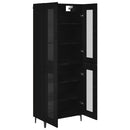 vidaXL Magasfiú Fekete tölgy 69,5 x 34 x 180 cm Faanyag