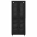 vidaXL Magasfiú Fekete tölgy 69,5 x 34 x 180 cm Faanyag