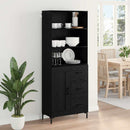 vidaXL Magasfiú fiókkal Fekete tölgy 69,5 x 34 x 180 cm Faanyag