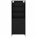 vidaXL Magasfiú fiókkal Fekete tölgy 69,5 x 32,5 x 180 cm Faanyag