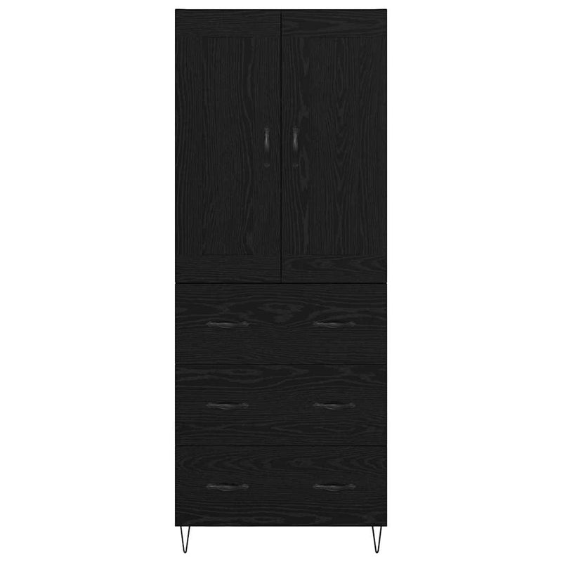 vidaXL Magasfiú fiókkal Fekete tölgy 69,5 x 34 x 180 cm Faanyag