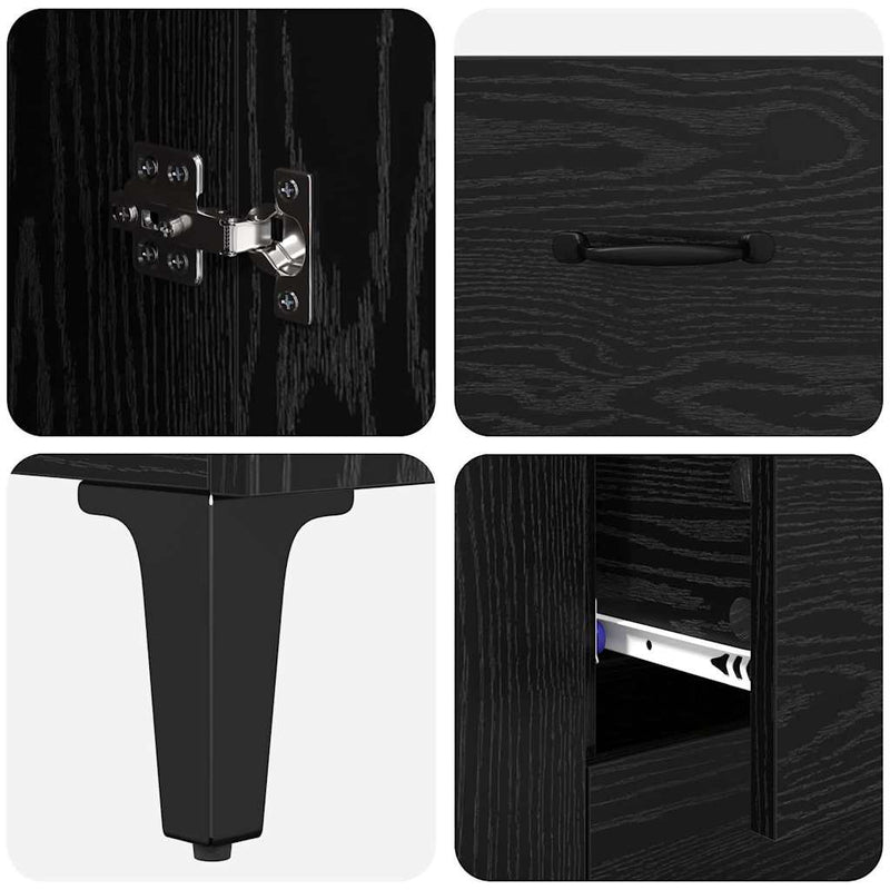 vidaXL Magasfiú fiókkal Fekete tölgy 69,5 x 34 x 180 cm Faanyag