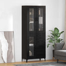 vidaXL Magasfiú fiókkal Fekete tölgy 69,5 x 34 x 180 cm Faanyag