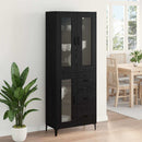 vidaXL Magasfiú fiókkal Fekete tölgy 69,5 x 34 x 180 cm Faanyag