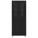 vidaXL Magasfiú 2 pcs Fekete tölgy Műanyag Fa és Üveg