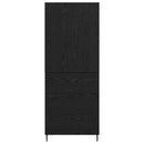 vidaXL Magasfiú Musta tammi 69,5 x 34 x 180 cm Műanyag Fa és Üveg