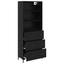 vidaXL Magasfiú fiókkal Fekete tölgy 69,5 x 34 x 180 cm Faanyag