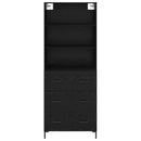 vidaXL Magasfiú fiókkal Fekete tölgy 69,5 x 34 x 180 cm Faanyag