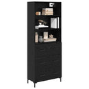 vidaXL Magasfiú fiókkal Fekete tölgy 69,5 x 34 x 180 cm Faanyag