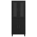 vidaXL Magasfiú 2 pcs Fekete tölgy Műanyag Fa és Üveg