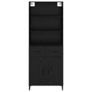 vidaXL Magasfiú fiókkal Fekete tölgy 69,5 x 34 x 180 cm Faanyag