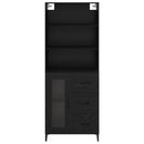 vidaXL Magasfiú Fekete tölgy 69,5 x 34 x 180 cm Faanyag