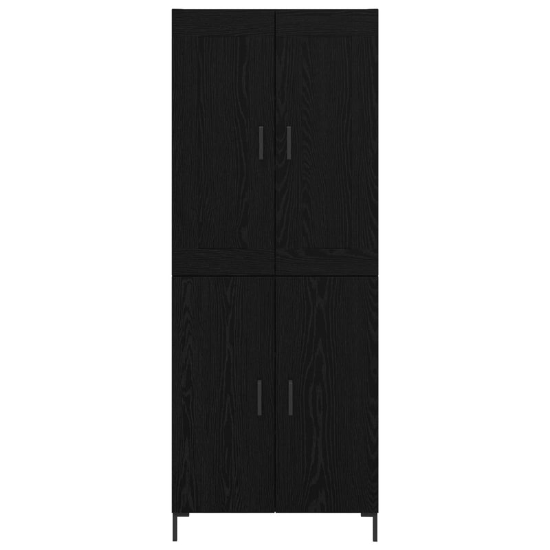 vidaXL Magasfiú 2 pcs Fekete tölgy Faanyag