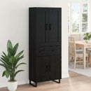 vidaXL Magasfiú fiókkal Fekete tölgy 69,5 x 34 x 180 cm Faanyag