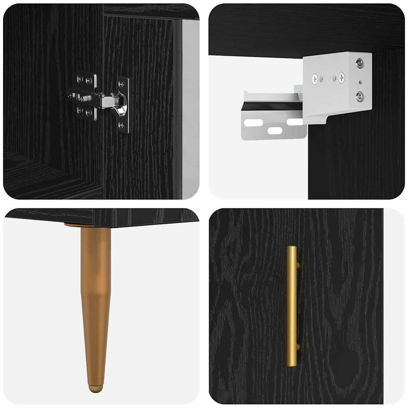 vidaXL Magasfiú 2 pcs Fekete tölgy Faanyag