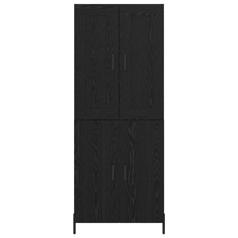 vidaXL Magasfiú 2 pcs Fekete tölgy Faanyag