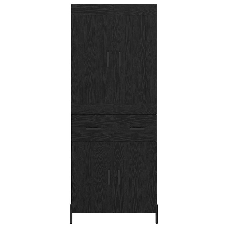 vidaXL Magasfiú fiókkal 2 pcs Fekete tölgy Faanyag