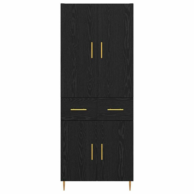 vidaXL Magasfiú fiókkal Fekete tölgy 69,5 x 34 x 180 cm Faanyag