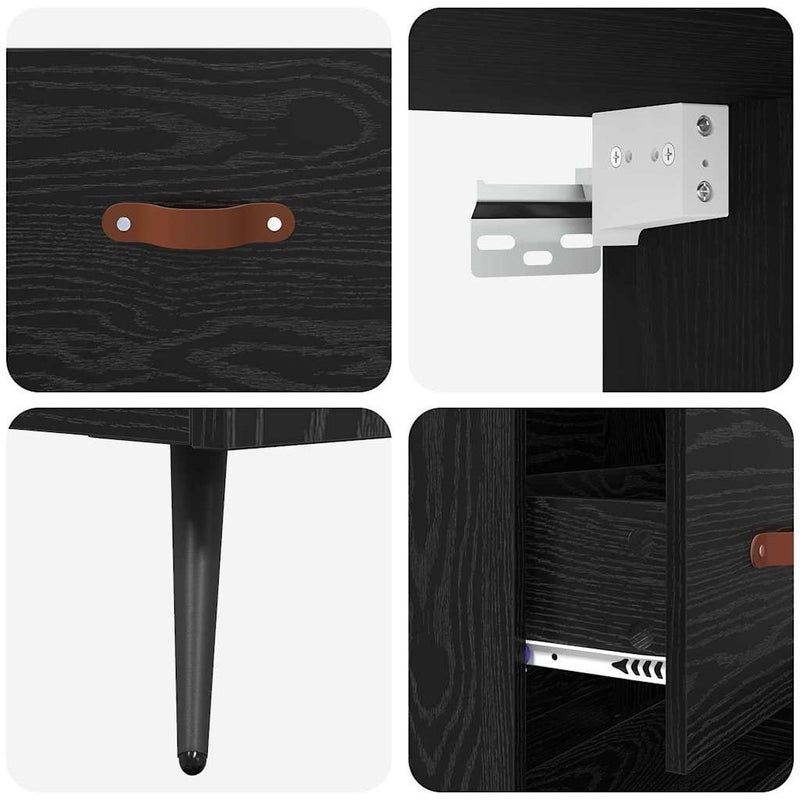 vidaXL Magasfiú fiókkal Musta tammi 69,5 x 34 x 180 cm Faanyag