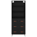 vidaXL Magasfiú fiókkal Musta tammi 69,5 x 34 x 180 cm Faanyag