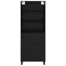 vidaXL Magasfiú Fekete tölgy 69,5 x 34 x 180 cm Műanyag Fa és Üveg