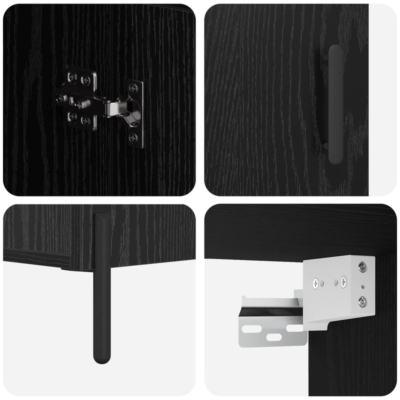 vidaXL Magasfiú Fekete tölgy 69,5 x 34 x 180 cm Faanyag