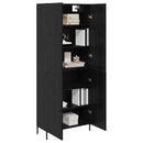 vidaXL Magasfiú Fekete tölgy 69,5 x 34 x 180 cm Faanyag