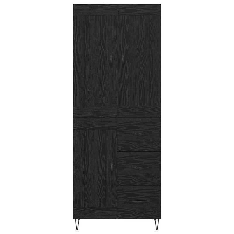 vidaXL Magasfiú fiókkal Fekete tölgy 69,5 x 34 x 180 cm Faanyag