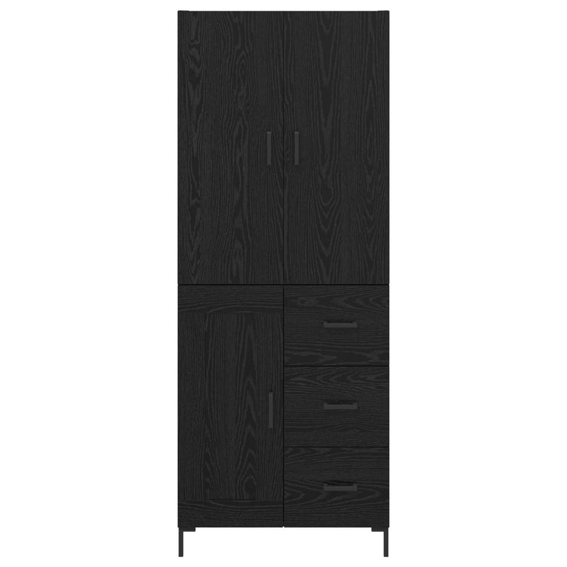 vidaXL Magasfiú fiókkal Fekete tölgy 69,5 x 34 x 180 cm Faanyag