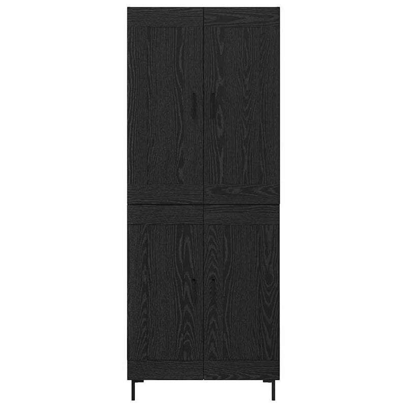 vidaXL Magasfiú 2 pcs Fekete tölgy Faanyag