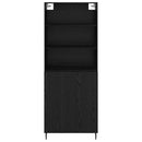 vidaXL Magasfiú Fekete tölgy 69,5 x 34 x 180 cm Műanyag Fa és Üveg