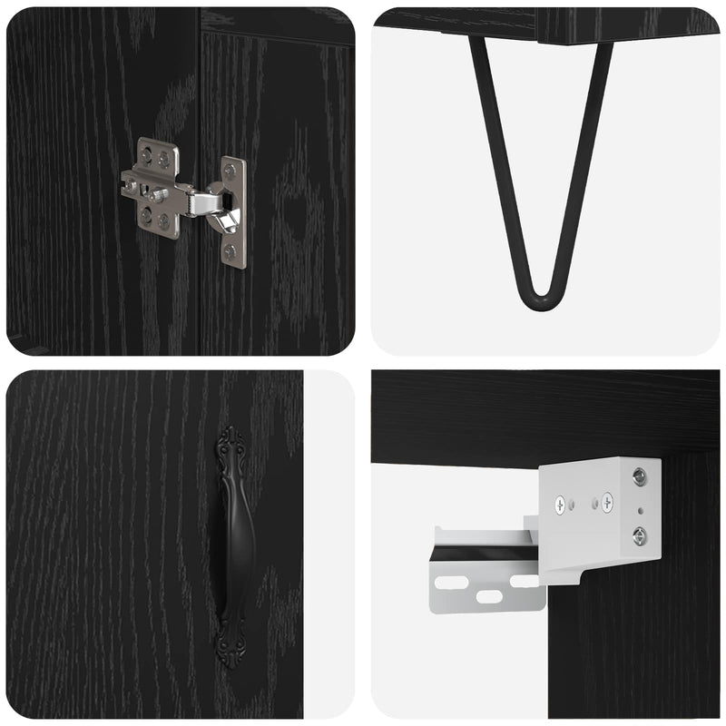 vidaXL Magasfiú Fekete tölgy 69,5 x 34 x 180 cm Faanyag